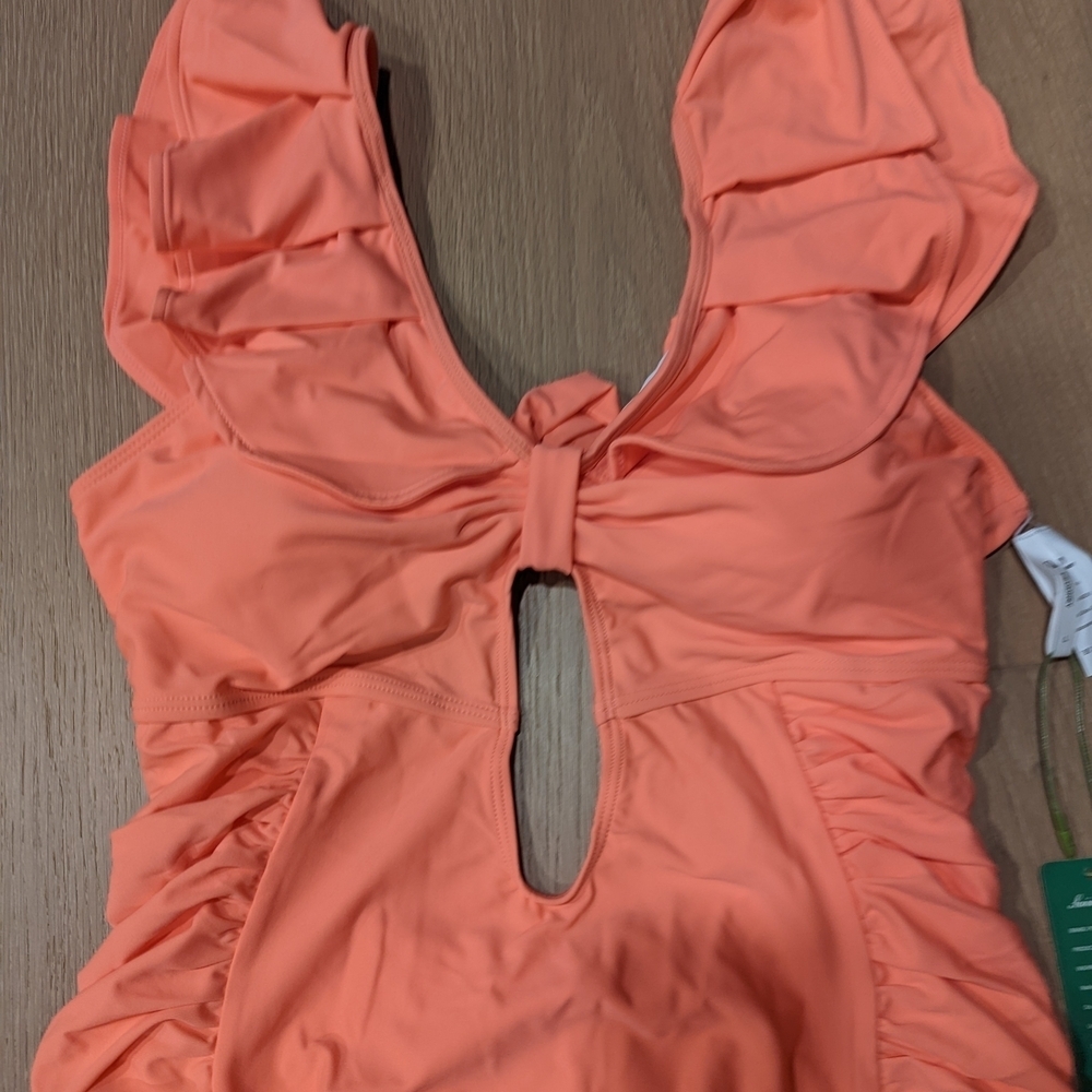 Coral Ruffled Swimsuit - Picture 8 of 8